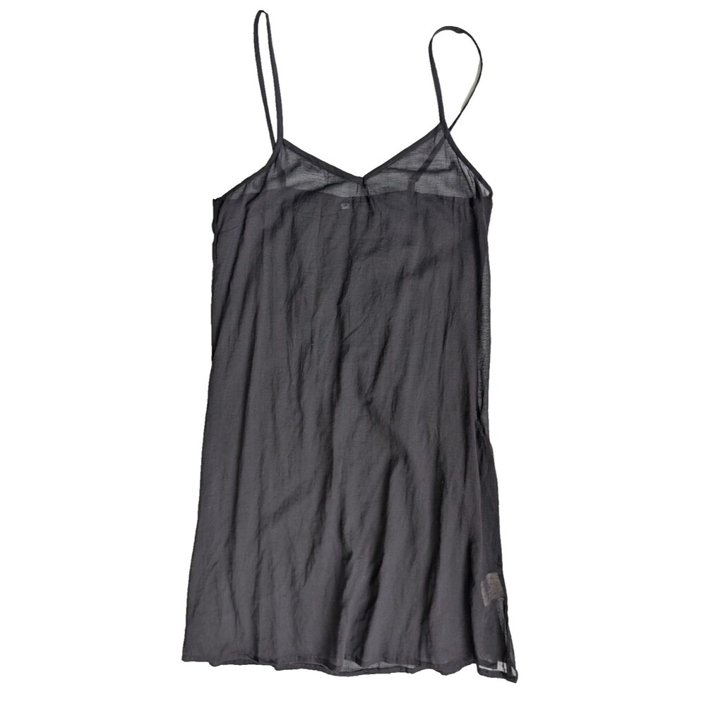 Maison Hotel Black Sleeveless Slip Dress Size S Sheer Summer Cotton Nightie
